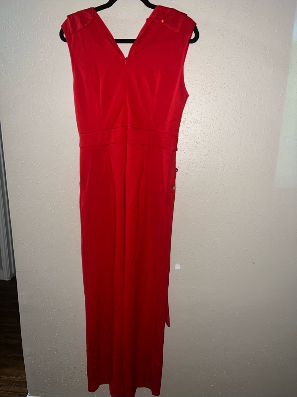 Red Sleeveless Jumpsuit - Picture 3 of 5